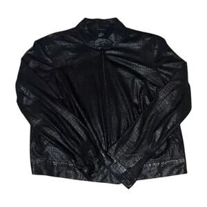 Courtenay Black Snakeskin Moto Jacket Size 12